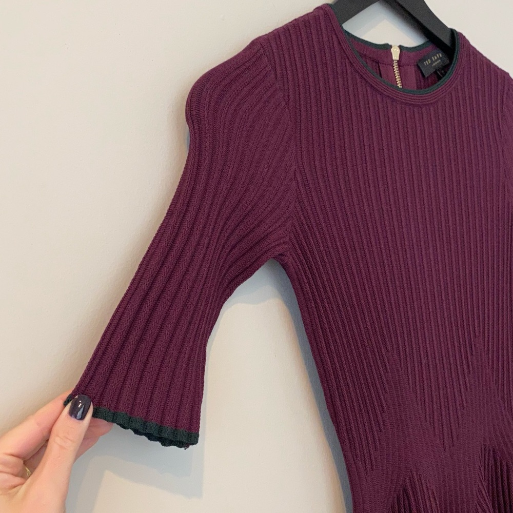 Ted Baker London Burgundy Mini Dress - Picture 8 of 10